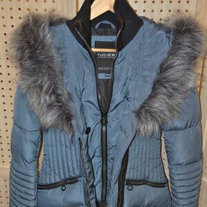 NOIZE  BLACK AND  GRAY PUFFER COAT